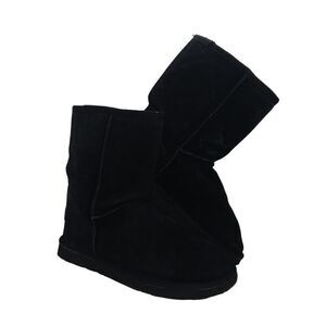 Ukala Austalia Womens Pre-owned Black Suede Shearling Lined Boots - sz. 8